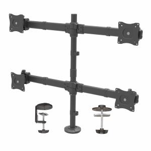 Desk Mount Quad Monitor Arm - Articulating - Heavy Duty Steel